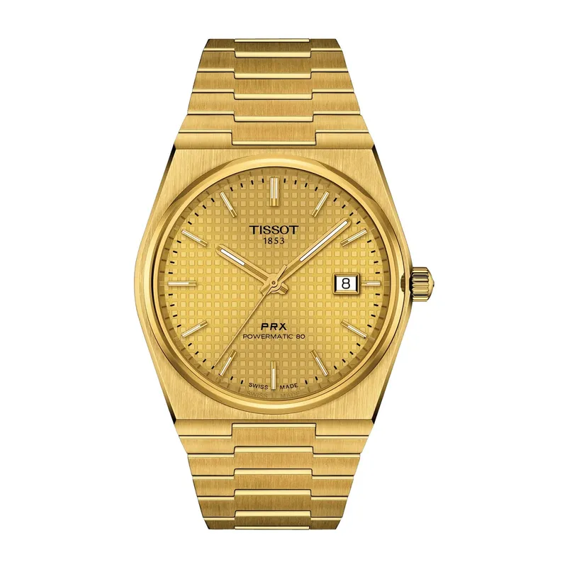 Tissot Prx Powermatic 80 40mm Mens Watch Gold