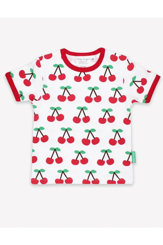 Toby Tiger Kids 100% Cotton Cherry Print T-Shirt