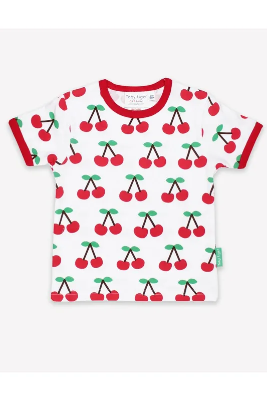 Toby Tiger Kids 100% Cotton Cherry Print T-Shirt