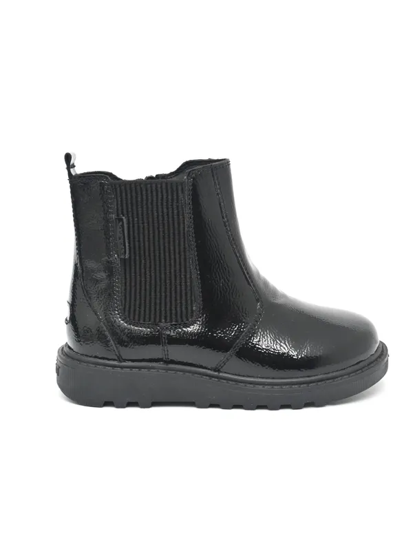 ToeZone Girl's Amara Black Patent Leather Ankle Boot Size: Infant 13 Black Infant 13