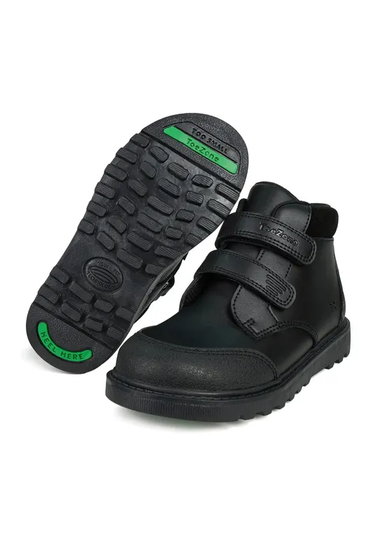 ToeZone Levi Kids Black Smart Rip Tape Ankle Boot