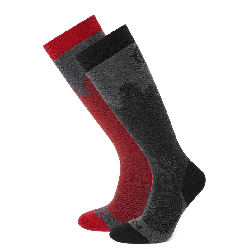 TOG24 Men's 'Aprica' Ski Socks in Dark Red Size: Large Dark Red L
