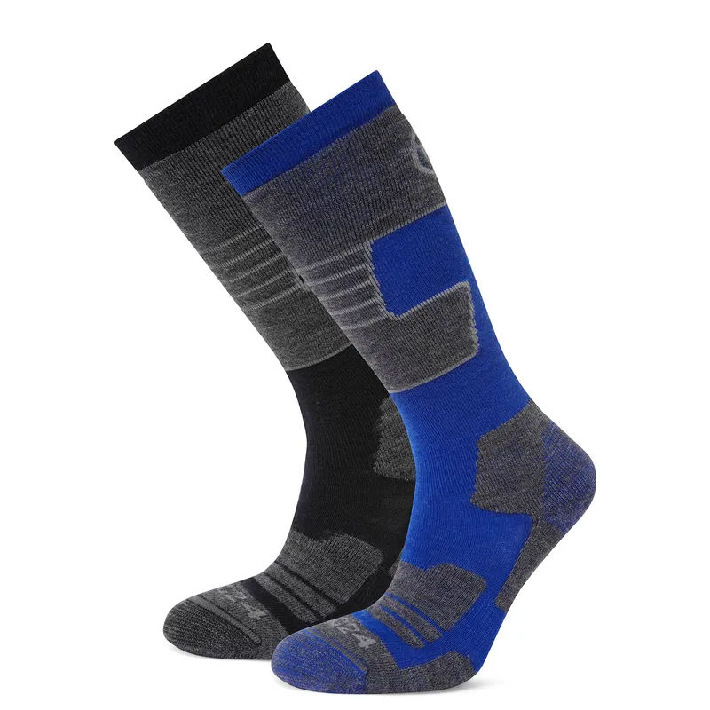 TOG24 Men's 'Linz' 2-pack Ski Socks in Bright Blue Size: Large Bright Blue L