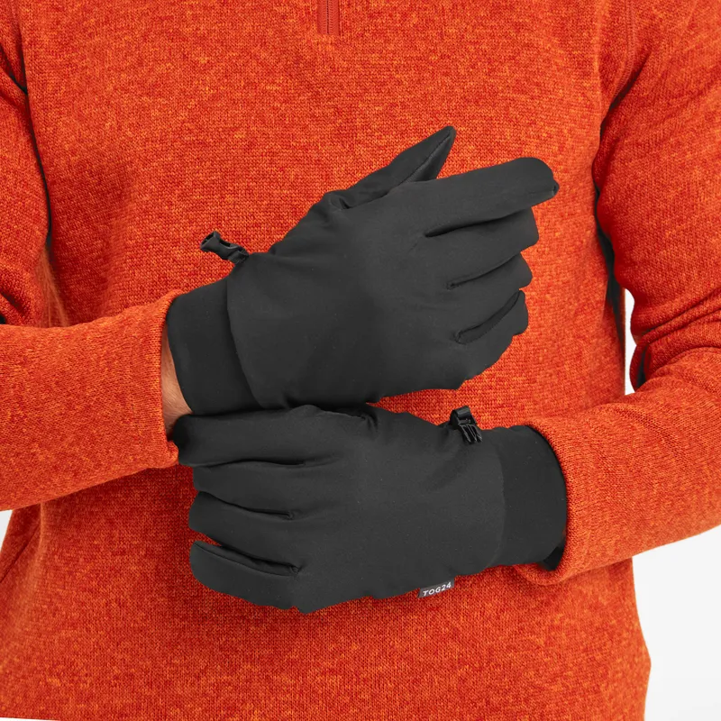 Tog24 Unisex Tornado Powerstretch Gloves Black Marl - Size L/xl