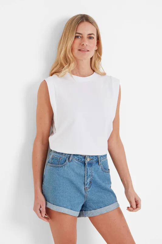 TOG24 Women's 'April' 100% Cotton Supersoft Vest in White Size: 16 - White