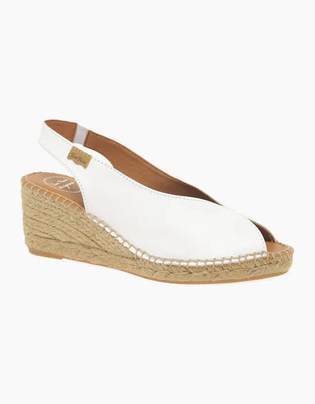 Toni Pons Women's Laila Womens Wedge Heel Espadrille Sandals - White - Size: 4