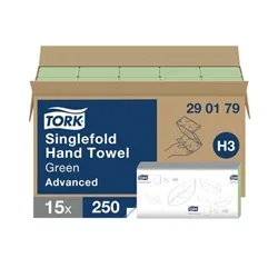 Tork Singlefold Hand Towels Green (Pack of 3750) 290179