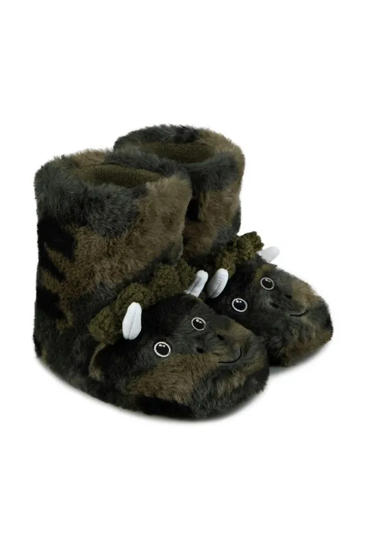 totes Kids Dino Boot Slippers - - Size: 7-8