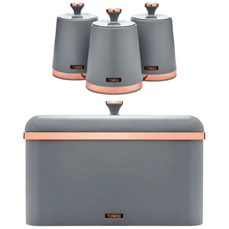 Cavaletto Grey 4 Piece Kitchen Storage Set - Tower