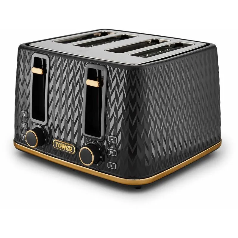 T20061BLK - Empire 4 Slice Toaster - Tower