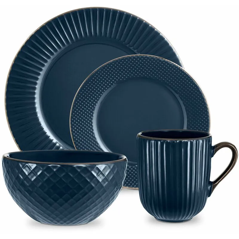 T867002MNB - 16 Piece Dinnerware Set - Tower