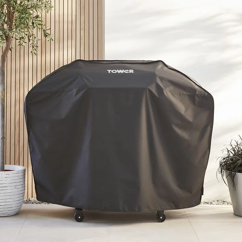 T978525COV Three Burner Gas bbq Cover, Waterproof and Windproof, Black - Tower