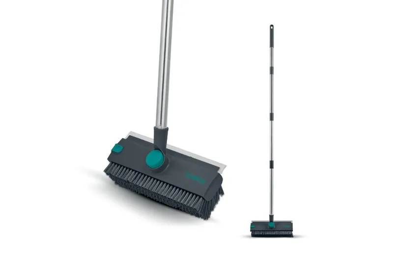 Tower 2 in1 Floor Scrubbing Brush with Squeegee in Teal - Teal