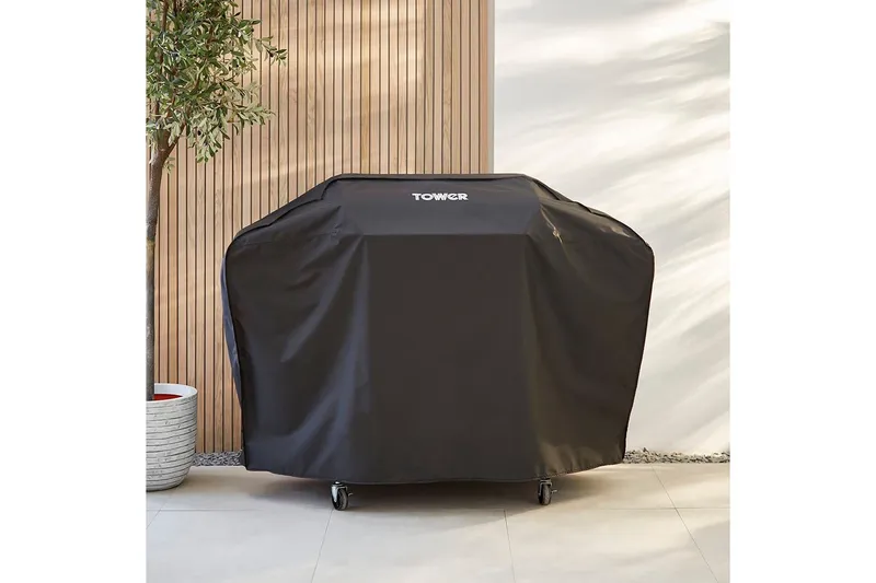 Tower 4 Burner Gas Bbq Cover, Weatherproof, H107.5 x W153.5 x D57.5cm T978526COV in Black Black