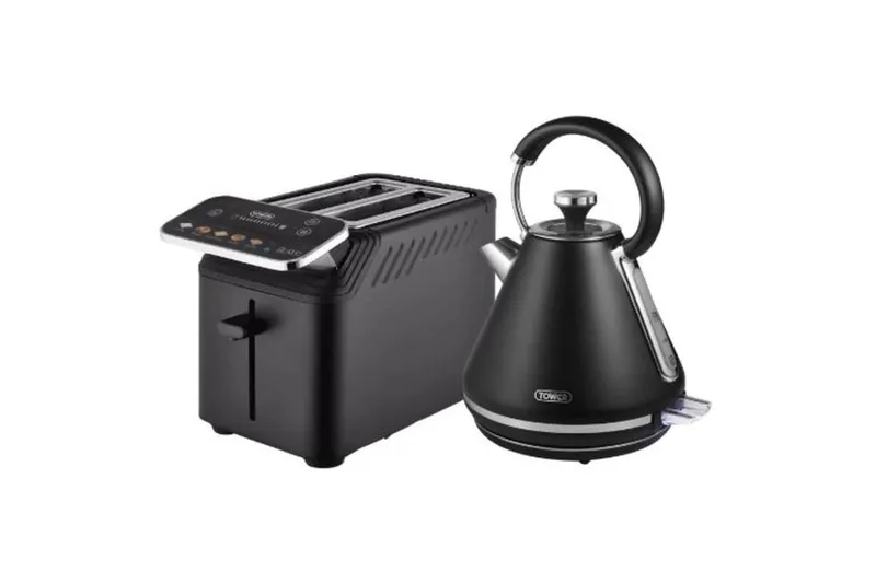 Tower Mirage 1.7L Variable Kettle & 2 Slice Digital Toaster Black Size: A - Black