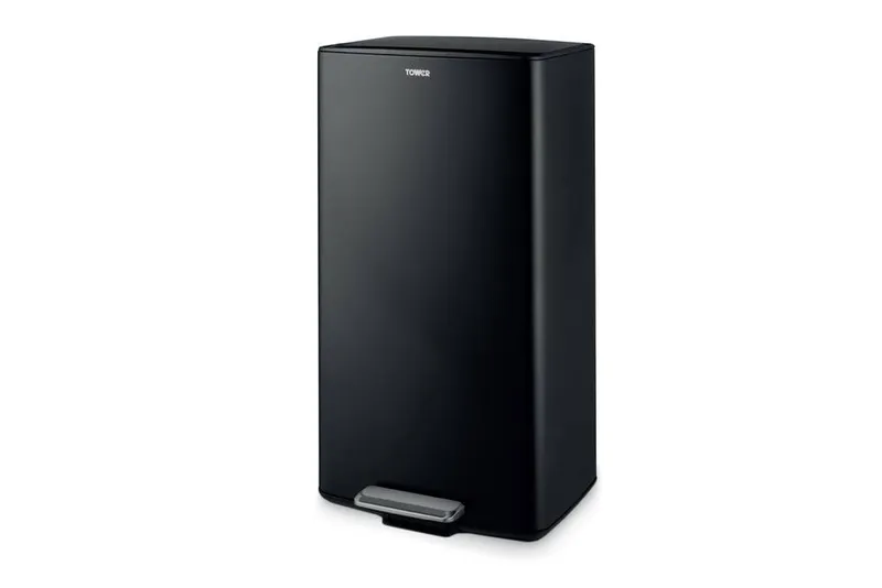 Tower Rectangular Pedal Bin in Black - Black - Size: One Size
