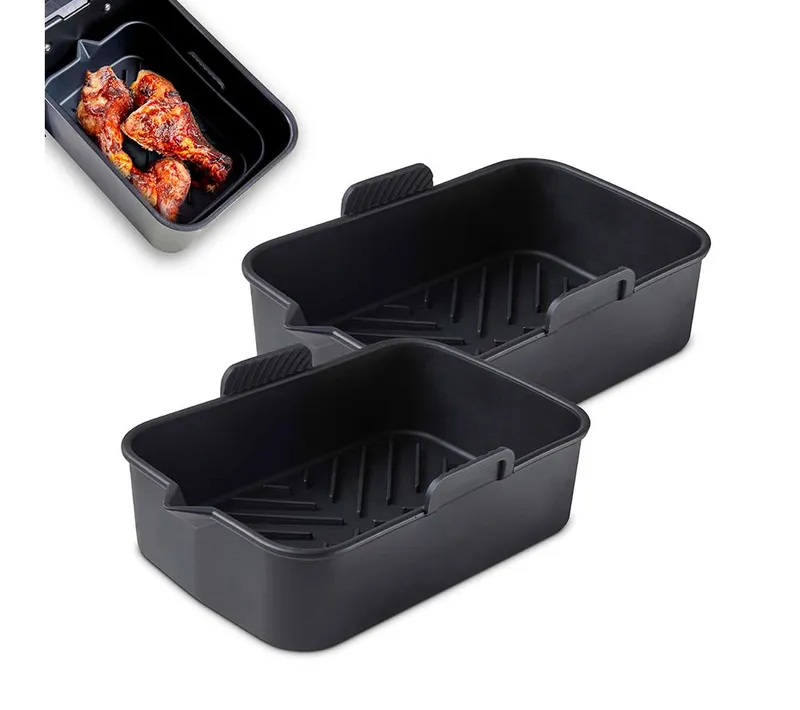 Tower Rectangular Solid Trays - Set of 2, Black
