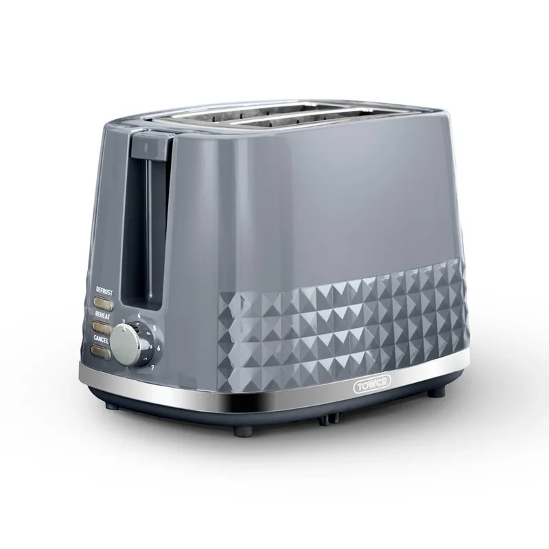 Solitare 2 Slice Toaster Grey - Tower