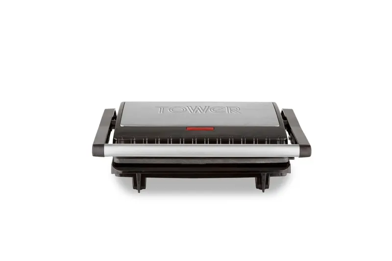 Tower T27038 Portion Health Grill & Panini Grill, 750W Black & Stainless Steel in Metallics Metallics