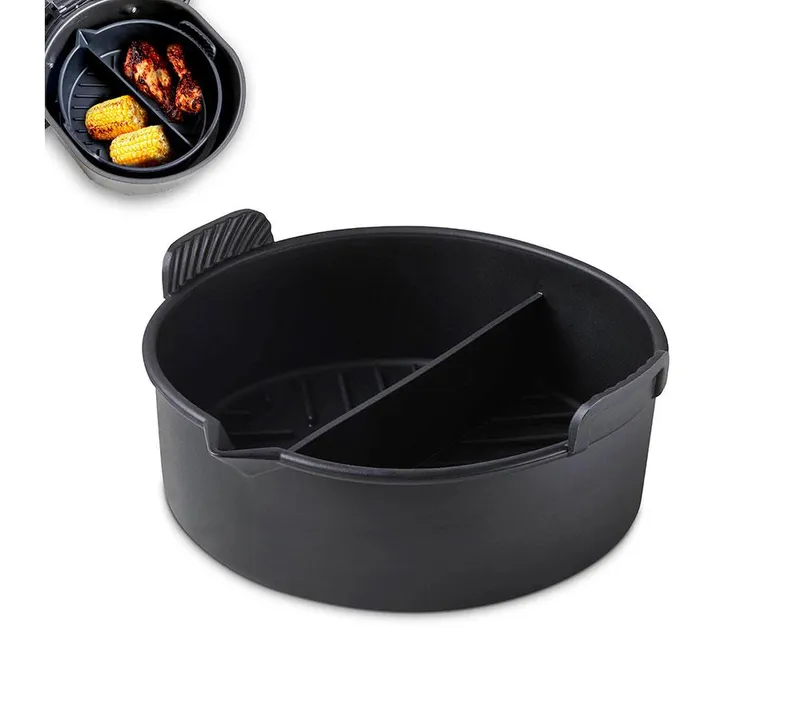 Tower T843094 Non-stick Round Tray with Divider - Black