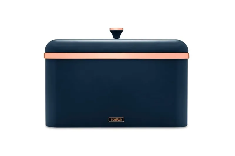 Tower Unisex Bread Bin - T826130MNB Cavaletto Stainless Steel Midnight Blue/Rose Gold in Dark Blue Dark Blue One Size female