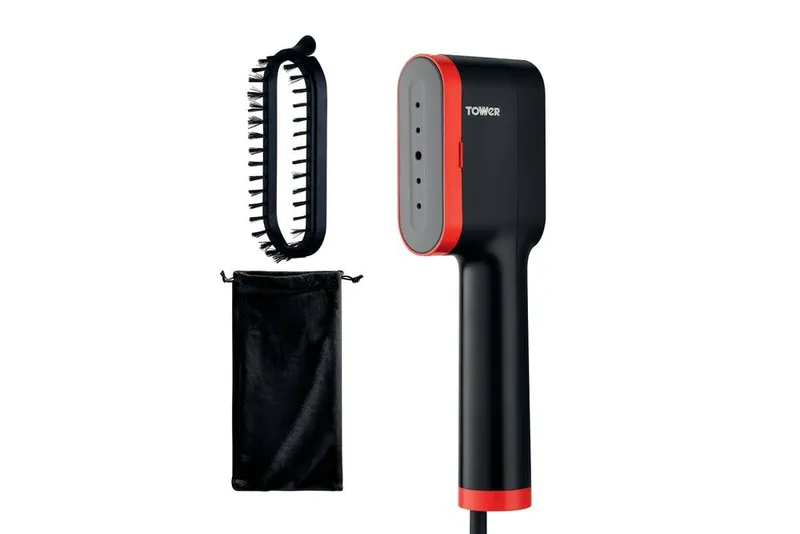 Tower Unisex Ceraglide Handheld Garment Steamer w/ Ceramic Soleplate, Brush Attachment, Vertical Steaming, 1400W, Black & Teal Size: A Black A female