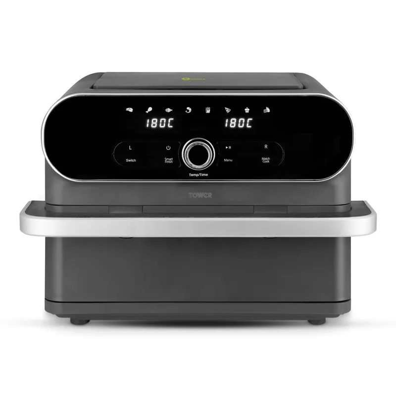 Tower Unisex T17200 Elite Flexi-Drawer Air Fryer w/ Divider, Vortx Cooking Technology, Digital Control Panel, 8 Cooking Presets, 1700W, Graphite Grey female