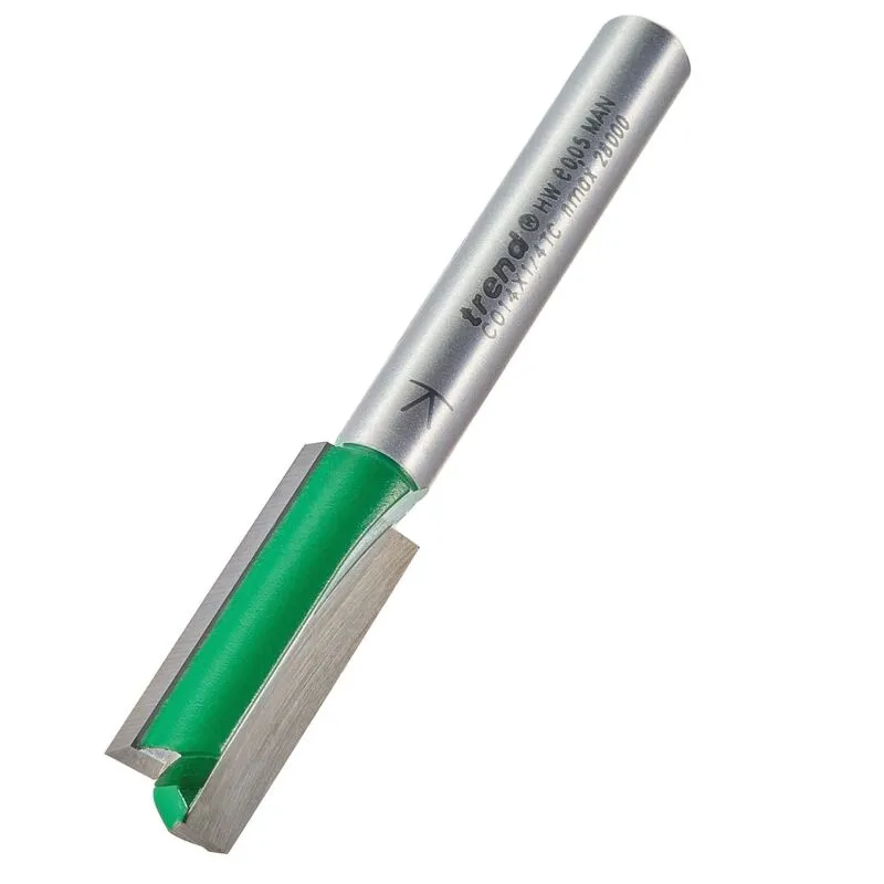 Trend Craftpro Two Flute Straight Router Cutter 9.5mm 24.5MM 1/4"