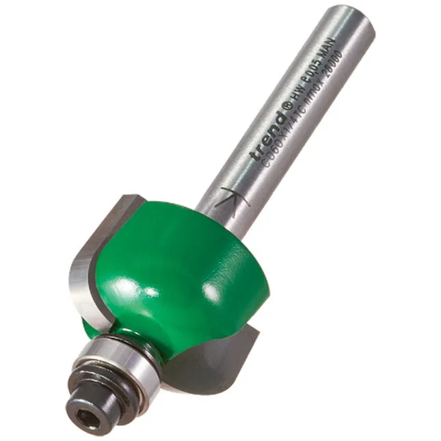 Trend Craftpro Radius Bearing Guided Router Cutter 22.2mm 14.3mm 1/4"