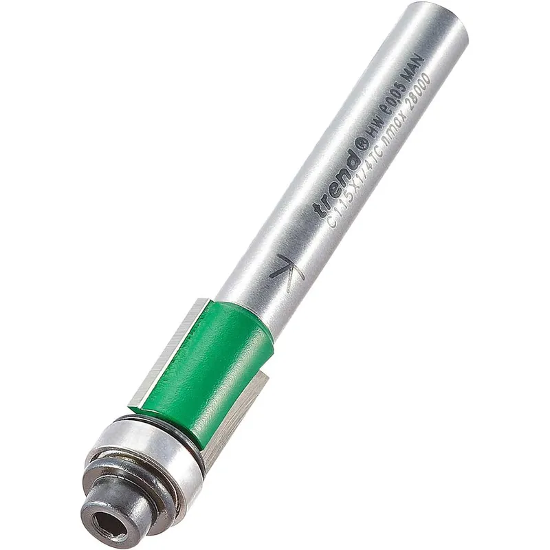 Trend Craftpro Bearing Guided Trimmer Router Cutter 9.5mm 12.7mm 1/4"