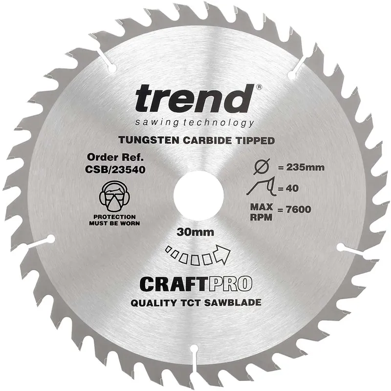 Trend Csb/23540 - 40T 'CraftPro' Saw Blade 235mm