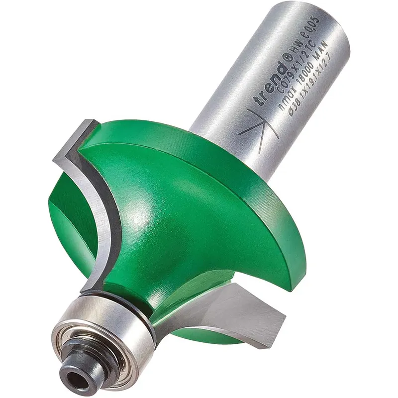 Trend Craftpro Round Over and Ovolo Router Cutter 38mm 19.1mm 1/2"