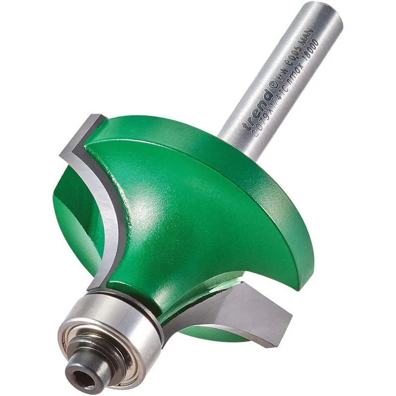Trend Craftpro Round Over and Ovolo Router Cutter 38mm 19.1mm 1/4"
