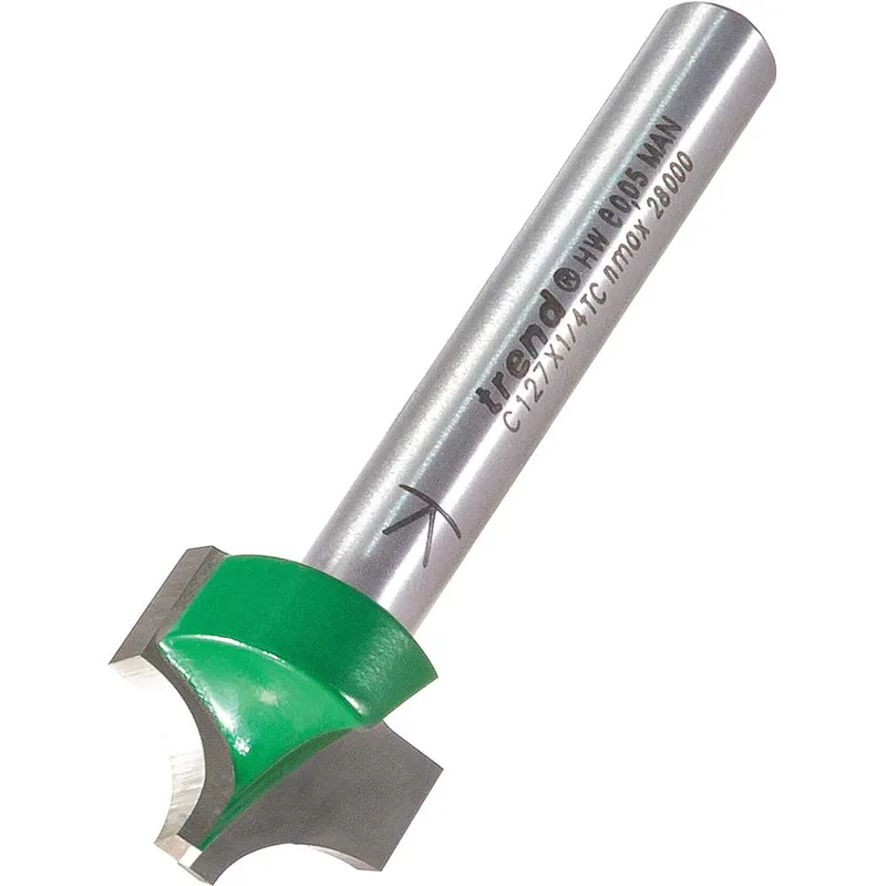 Trend Craftpro Rounding Over Router Cutter 15.9mm 13.5mm 1/4"