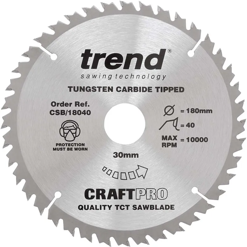 Trend Csb/18040 Craft Saw Blade 180mm X 40 Teeth X 30mm