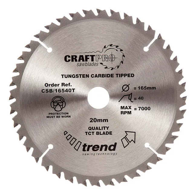 Craft saw blade 165 x 40T x 20 thin - Trend