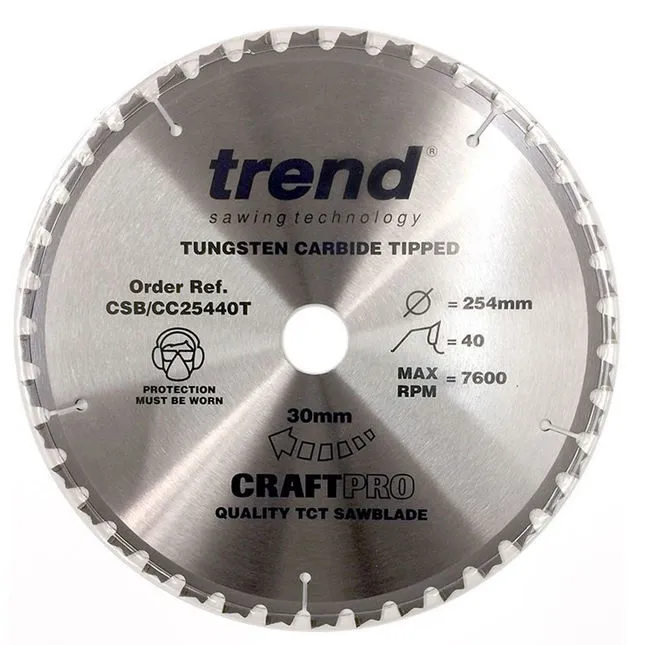 Trend Csb/CC25440T Craft Saw Blade 254x30mm 40T