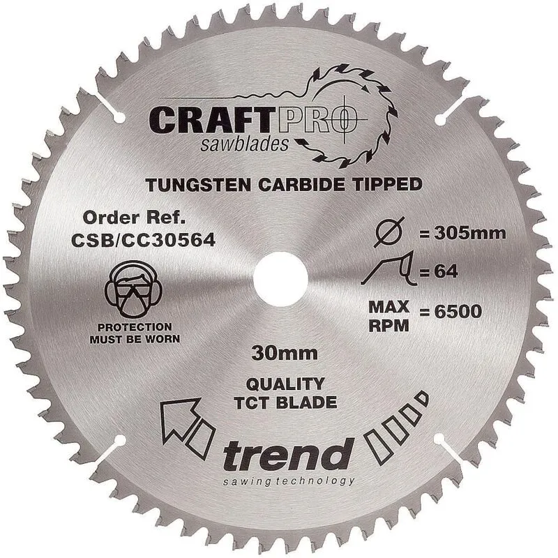 Trend - Csb/CC30564 tct Craft Saw Blade Crosscut 305mm x 64T x 30mm