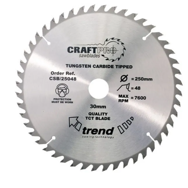 Trend CSB25048 - 48T 'CraftPro' Tct Saw Blade 250mm
