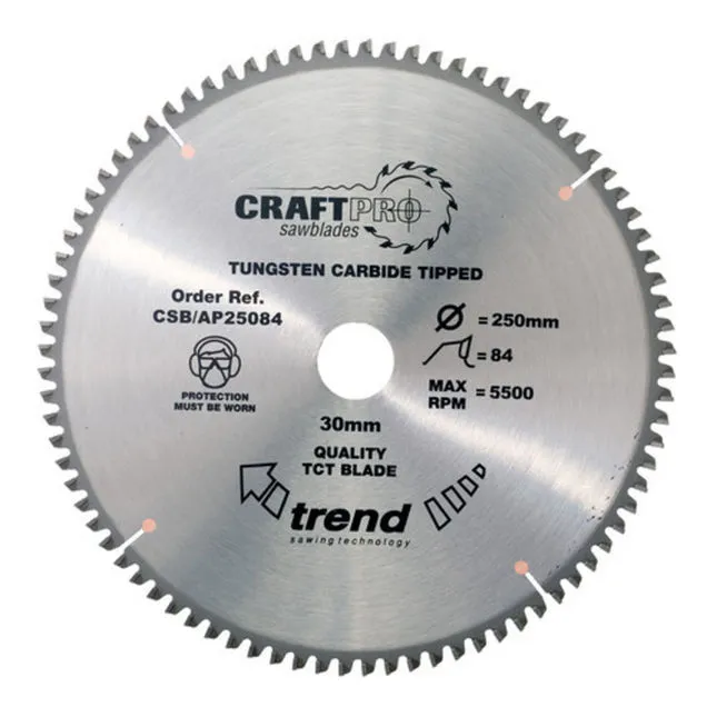 Trend CSBAP25084 - 84T 'CraftPro' Saw Blade 250mm