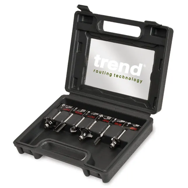 Trend 6 Piece 1/4 Inch Shank Router Bit Set Set/SS11X1/4TC Cased Starter Set