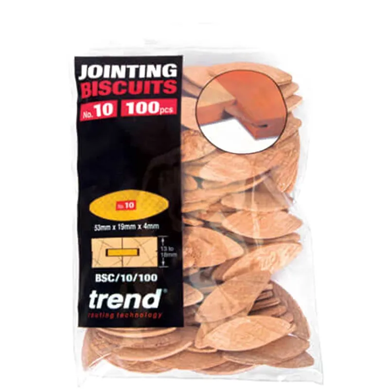 Bsc/10/100 Jointing No 10 Size Compressed Beech Biscuits - x 100 Pack - Trend