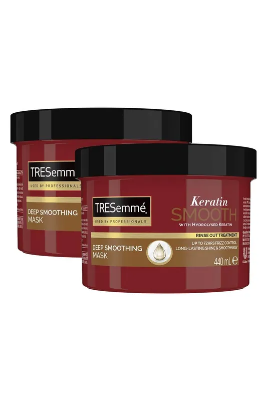 Tresemme Women's Keratin Smooth Deep 'Smoothing Mask' w/ Hydrolysed Keratin, 2 Pack of 440ml in Red Red female