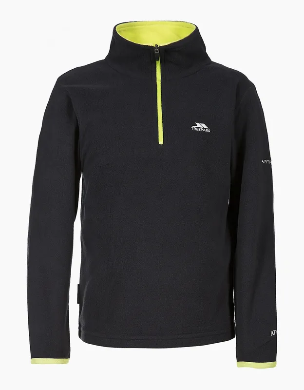 Trespass Childrens Boys Etto Half Zip Fleece Top - Black - Size 3-4y