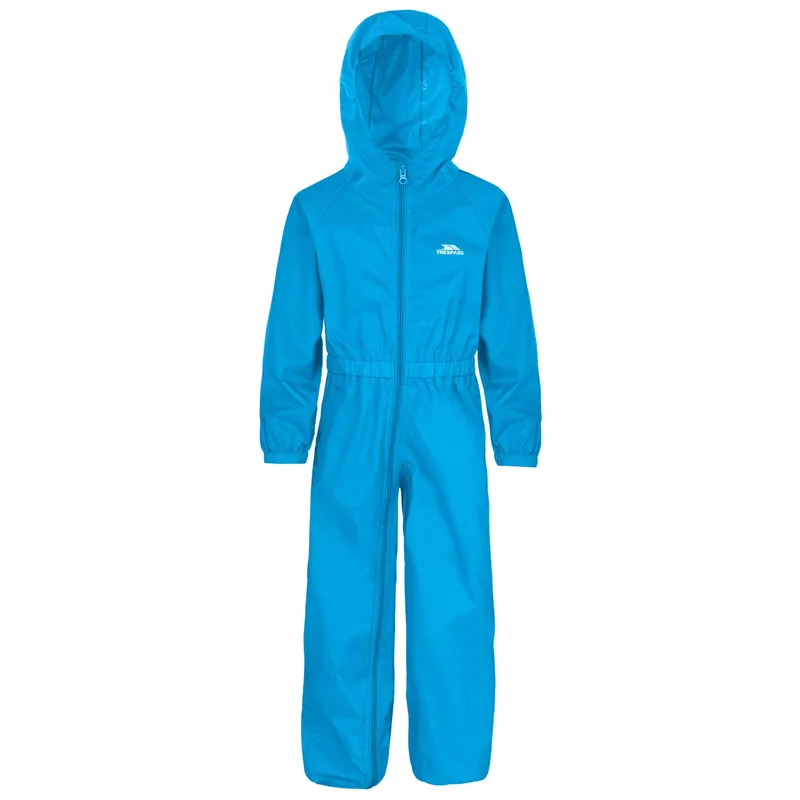 Trespass Childrens Unisex Childrens/kids Button Rain Suit (Blue) - Size 7-8y