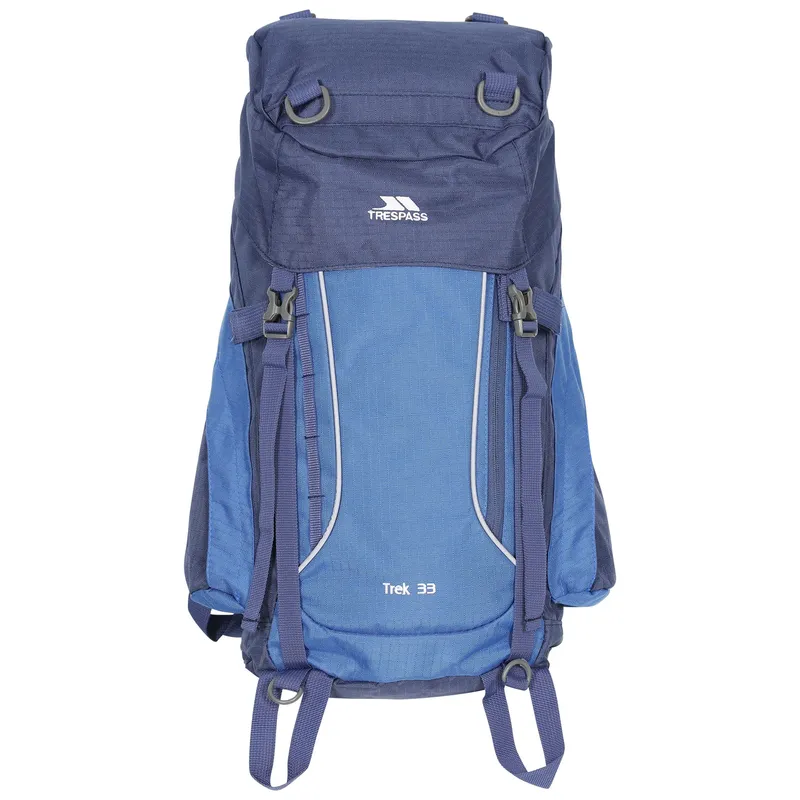Trespass Men's Trek 33 Rucksack Backpack (33 Litres) in Blue Blue