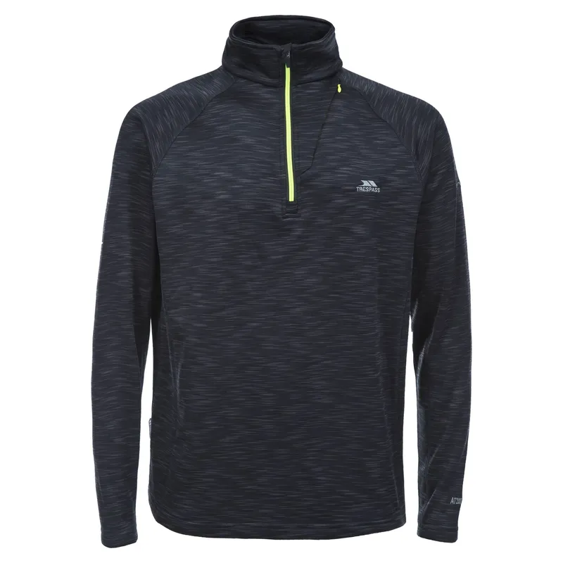 Trespass Mens Collins Half Zip Fleece Top - Black - Size Small