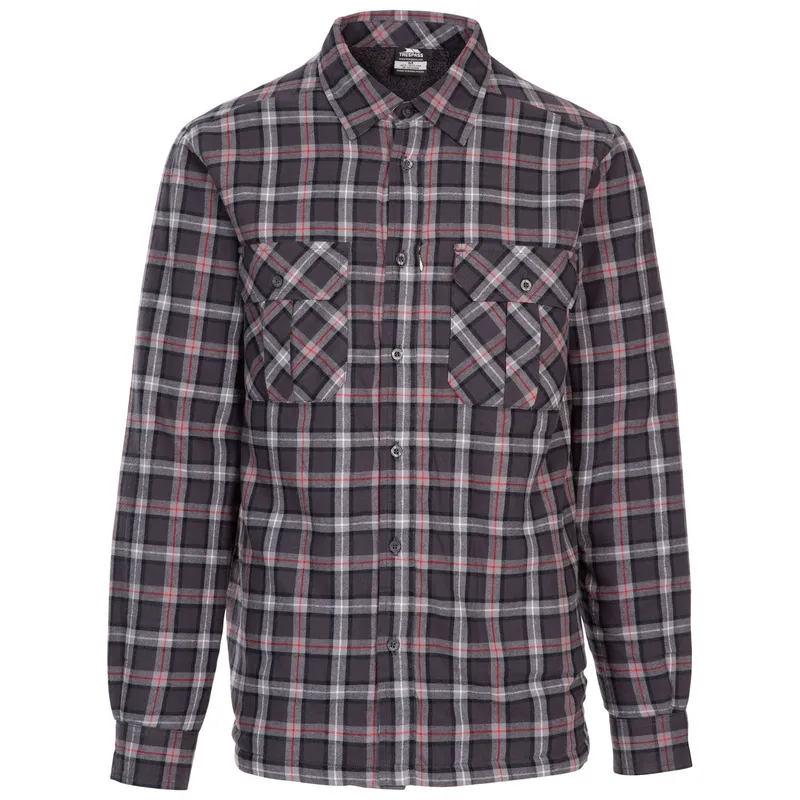 Trespass Mens Rapeseed Check Shirt (Dark Grey) Cotton - Size Large