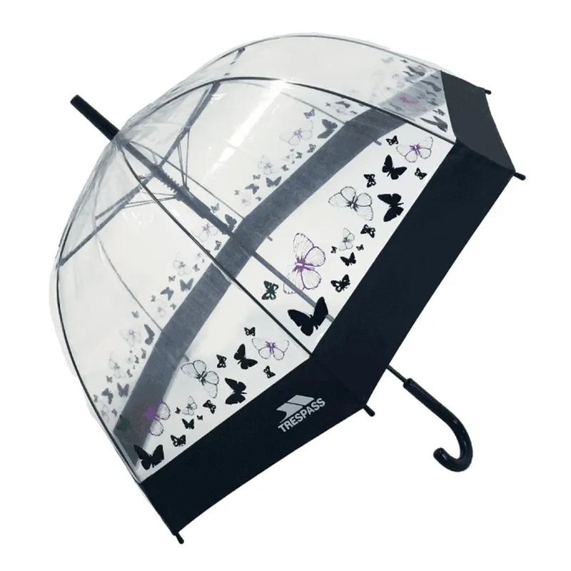 Trespass Unisex Papillon Clear Umbrella (Butterfly Print) - Multicolour - One Size