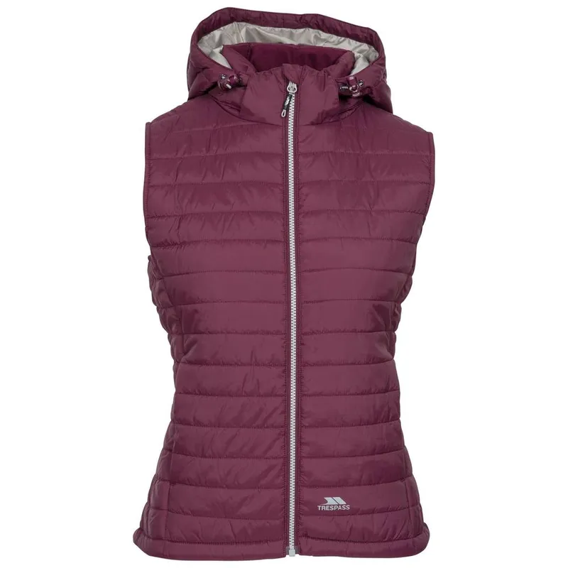 Trespass Women's Aretha Casual Gilet in Maroon Size: 2XS - Maroon